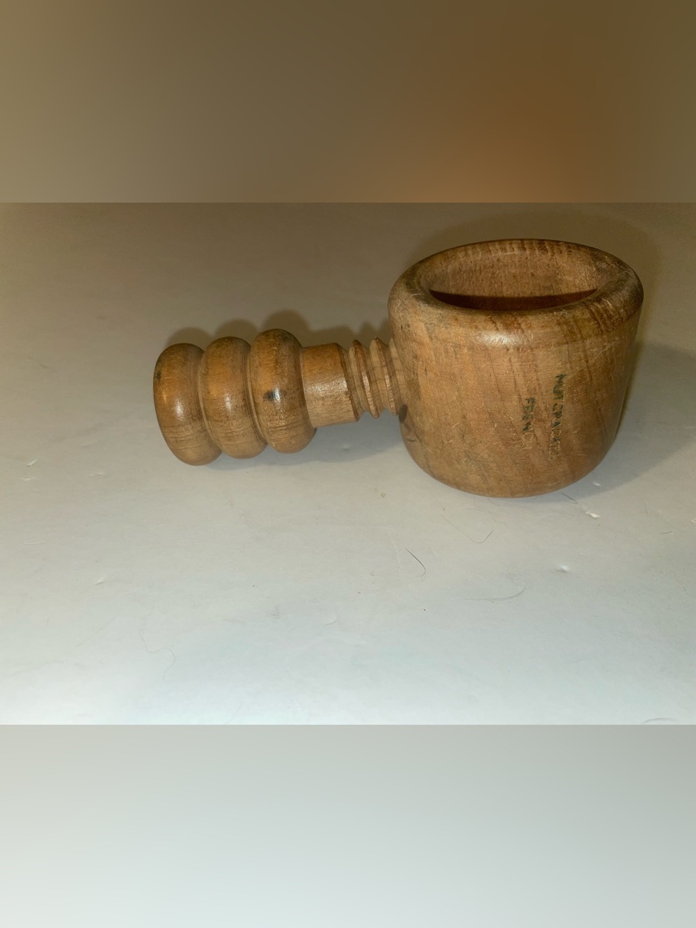 Vintage Wooden Screw Twist Nutcracker Solid Wood Tool Mid Century MCM